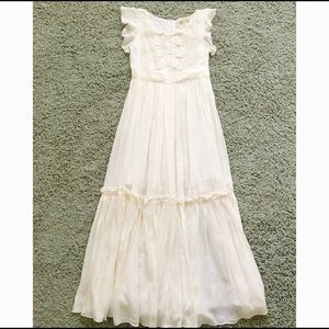 Girls long cream dress